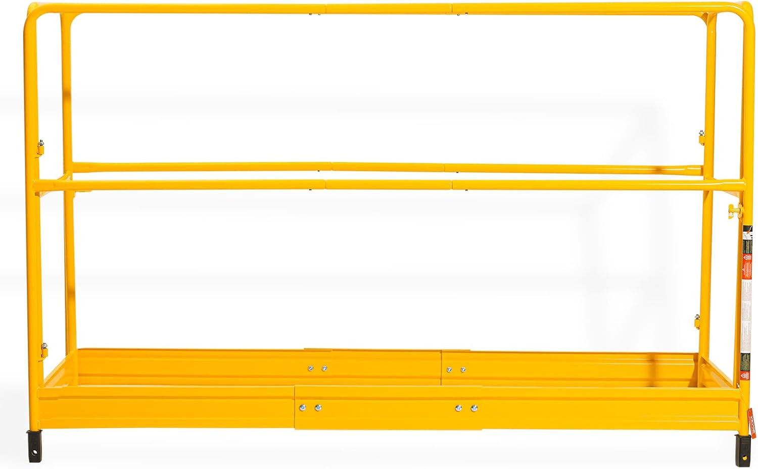 6ft Rustproof Carbon Steel Scaffold Guardrail, 55.4 lbs Load Capacity, Yellow