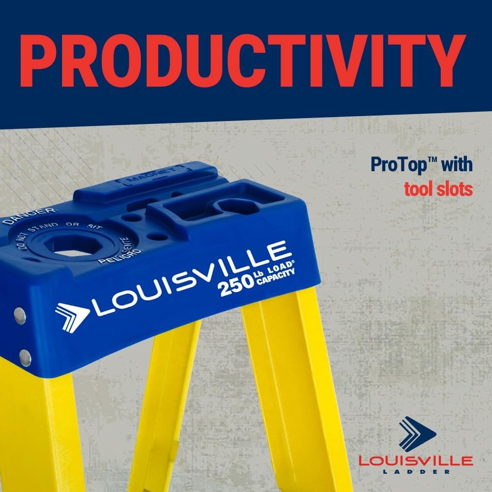 Louisville Ladder 5-Foot Fiberglass Step Ladder, 250-Pound 5 feet, Yellow