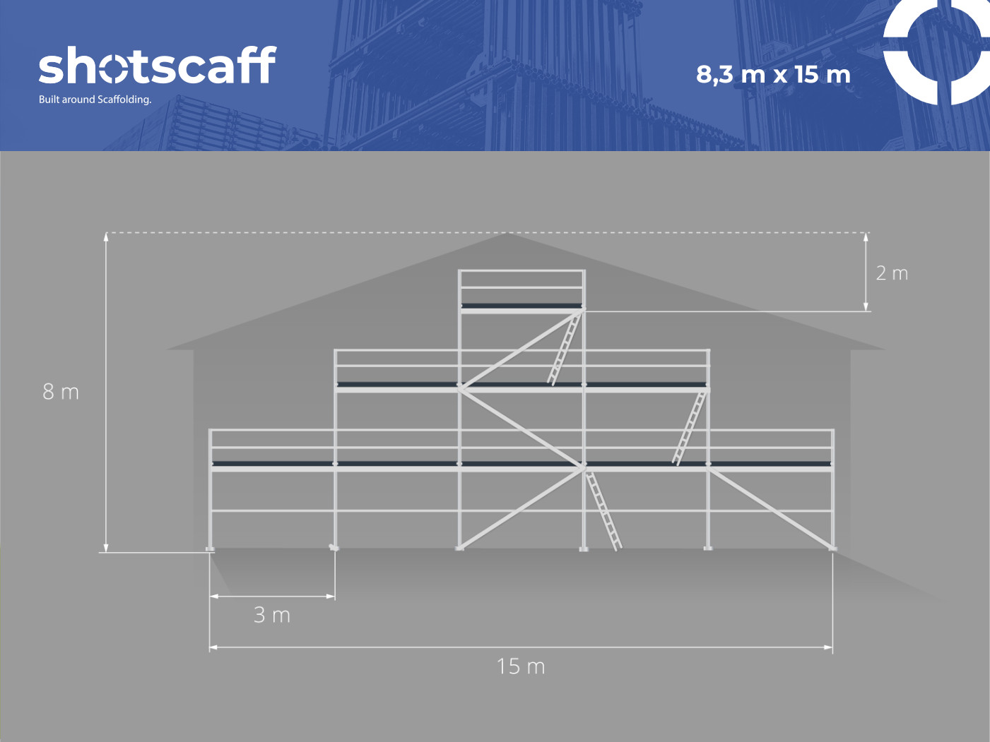 NEW 8x15m scaff 74 gable scaffolding scaffolding gable wall scaffolding fast …