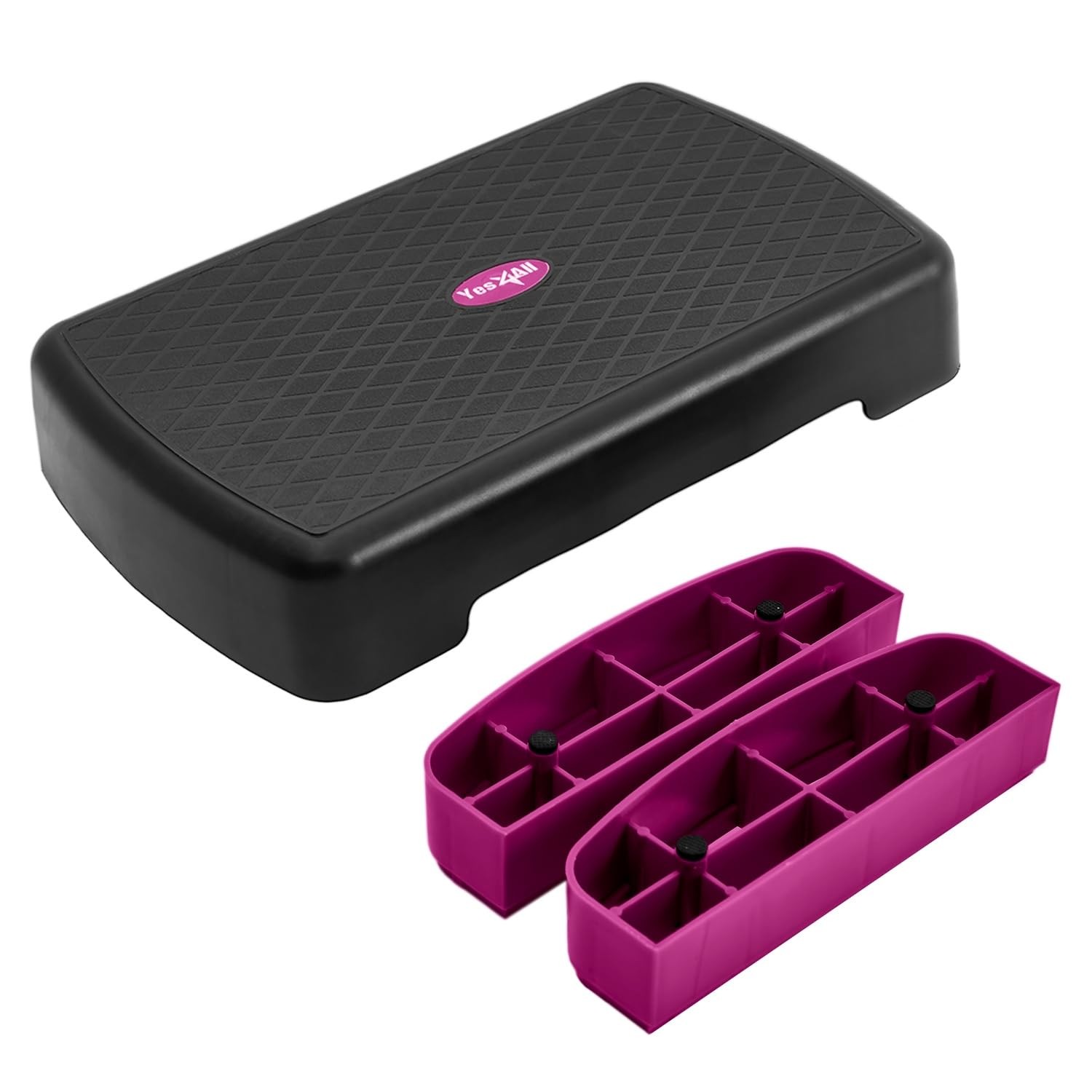 Yes4All 18.9″ Aerobic Exercise Step Platform w/ 2 Risers, Adjustable Height