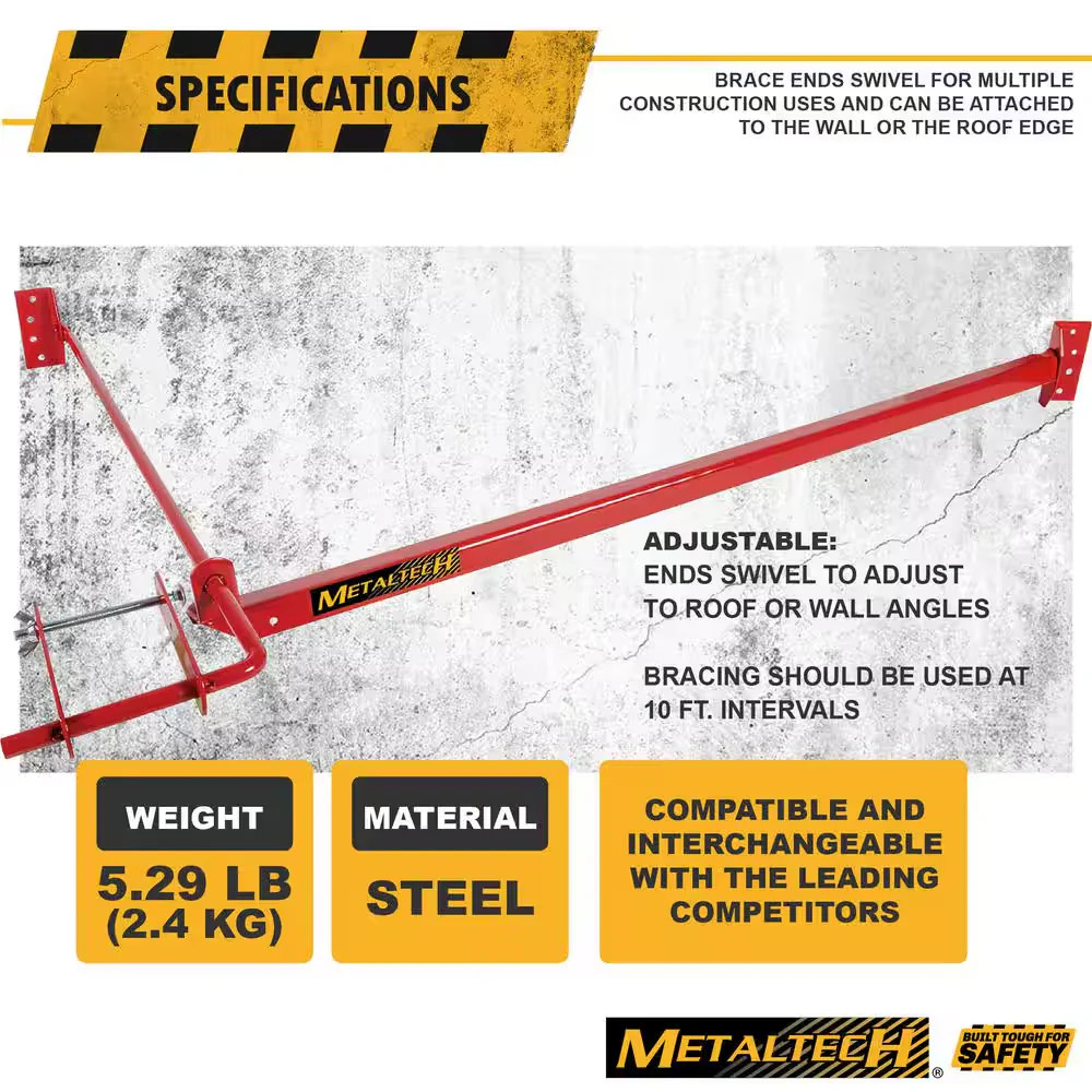 Steel Pump Jack Brace for Portable Scaffolding System 37-1/4 x 34 in.