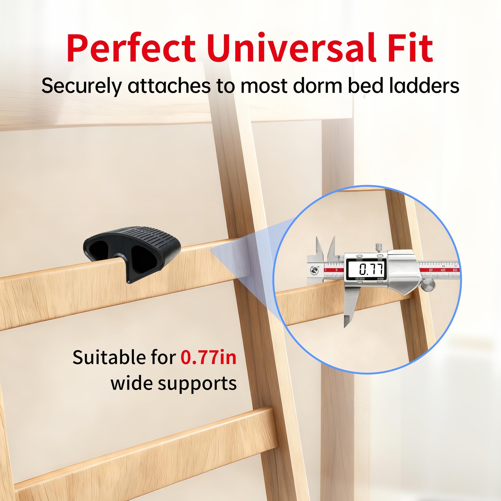 2Pcs Dorm Bed Ladder Foot Support, Non-Slip Covers for Black