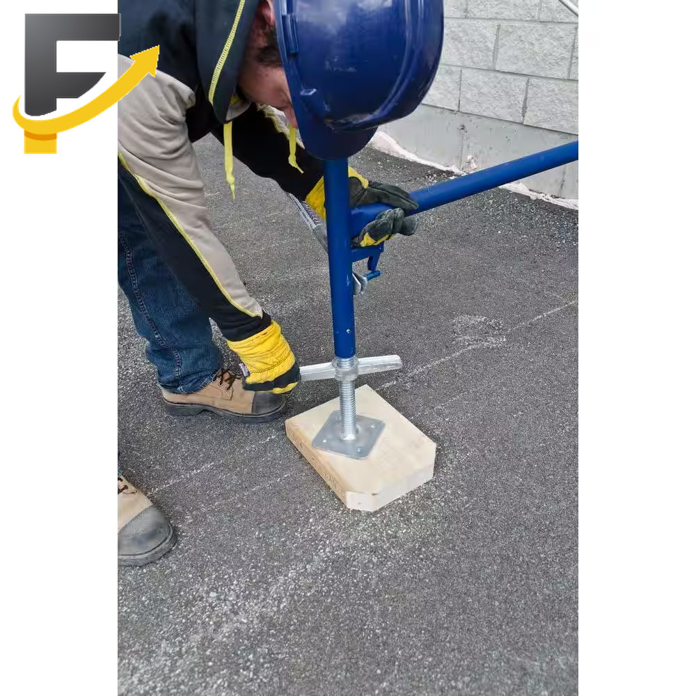 Galvanized Steel Adjustable Leveling Jacks with Heavy-Duty Base Plate 8 Pack