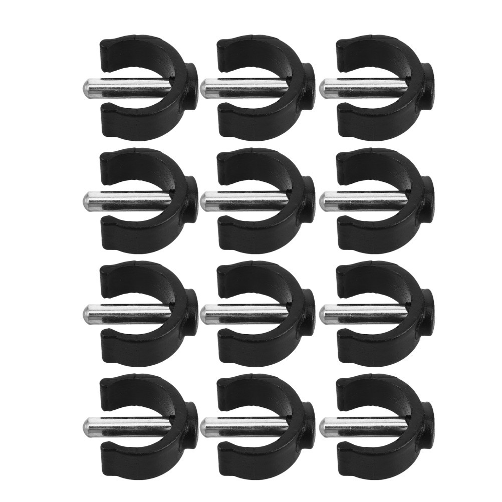 12Pcs Quick Install Black Metal C Clamps for Walking Cane Replacement and Repair