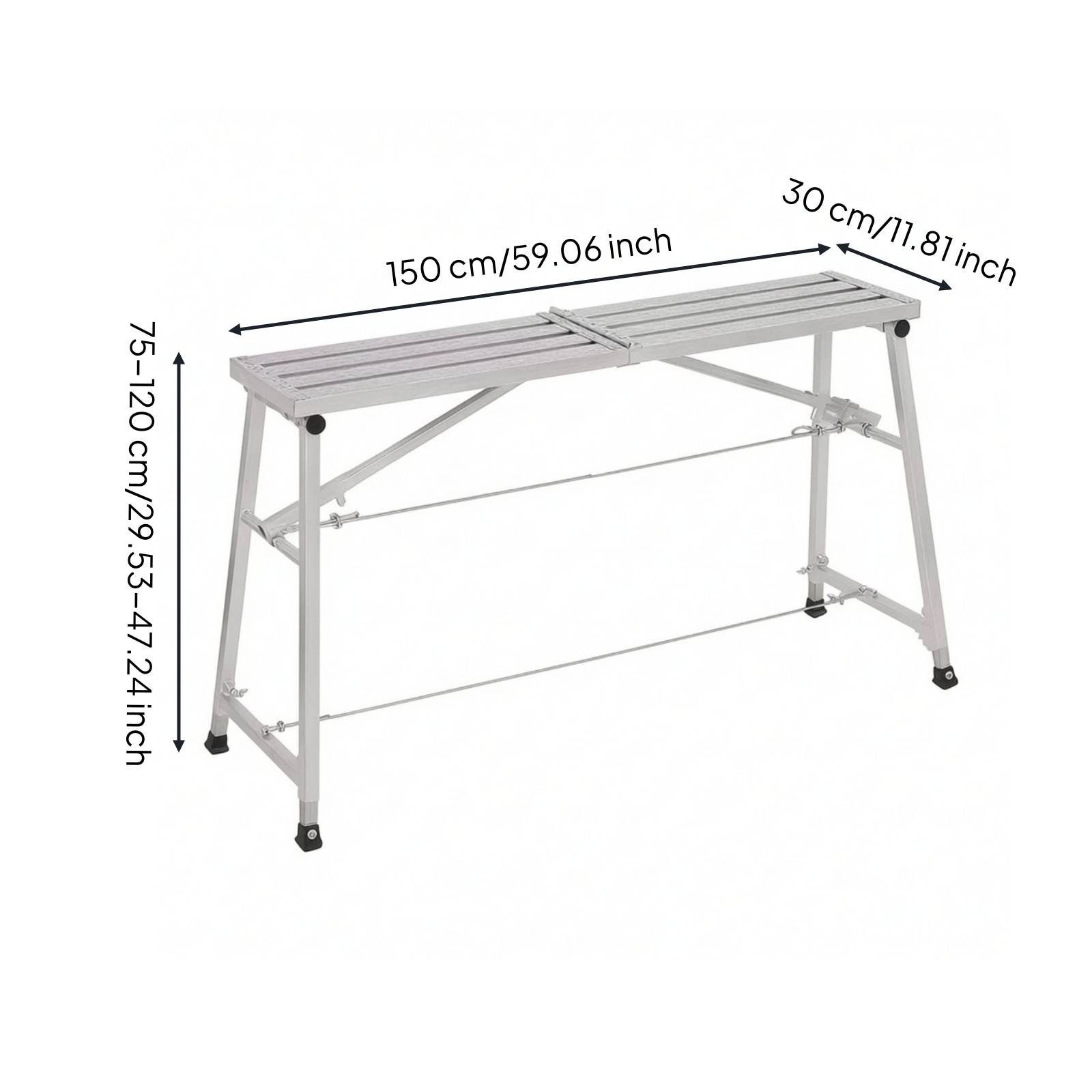 Portable Work Stage Heavy-Duty Scaffold with Carry Handles Easy to Store