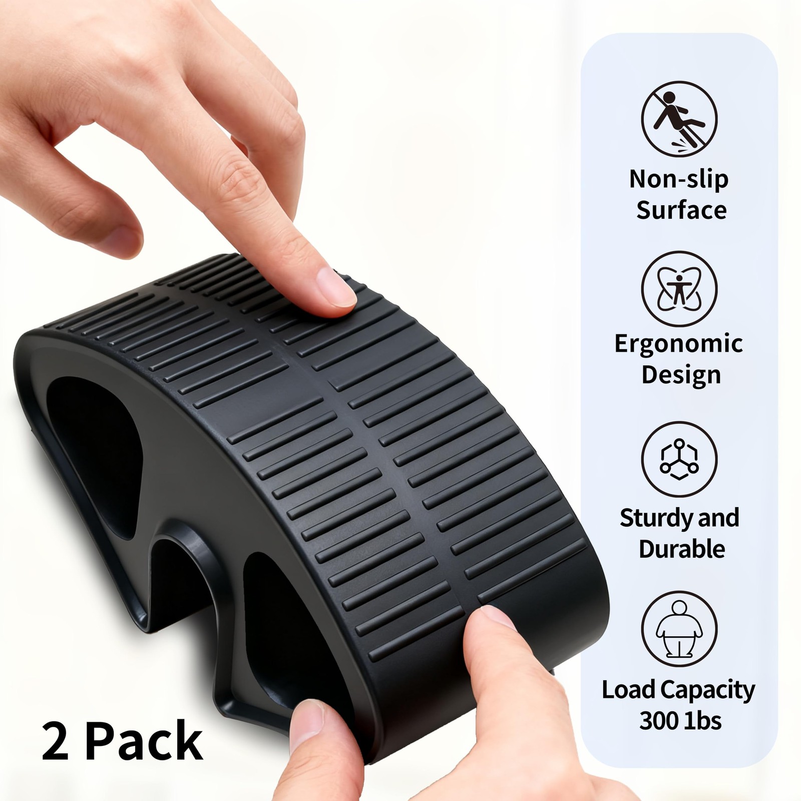 2Pcs Dorm Bed Ladder Foot Support, Non-Slip Covers for Black