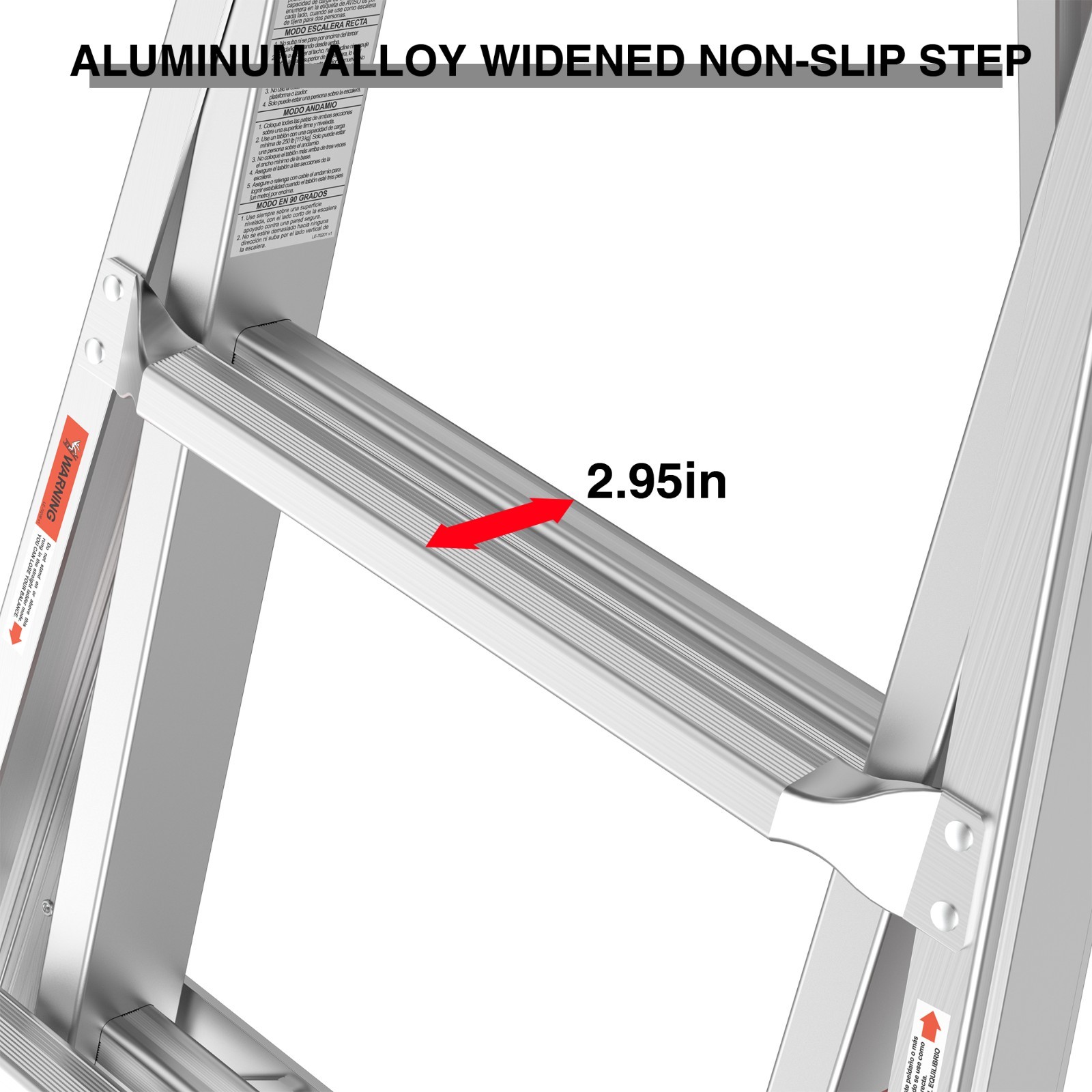 17ft Multi-Position Aluminum Ladder Folding A-Frame Extension Scaffold 250lbs