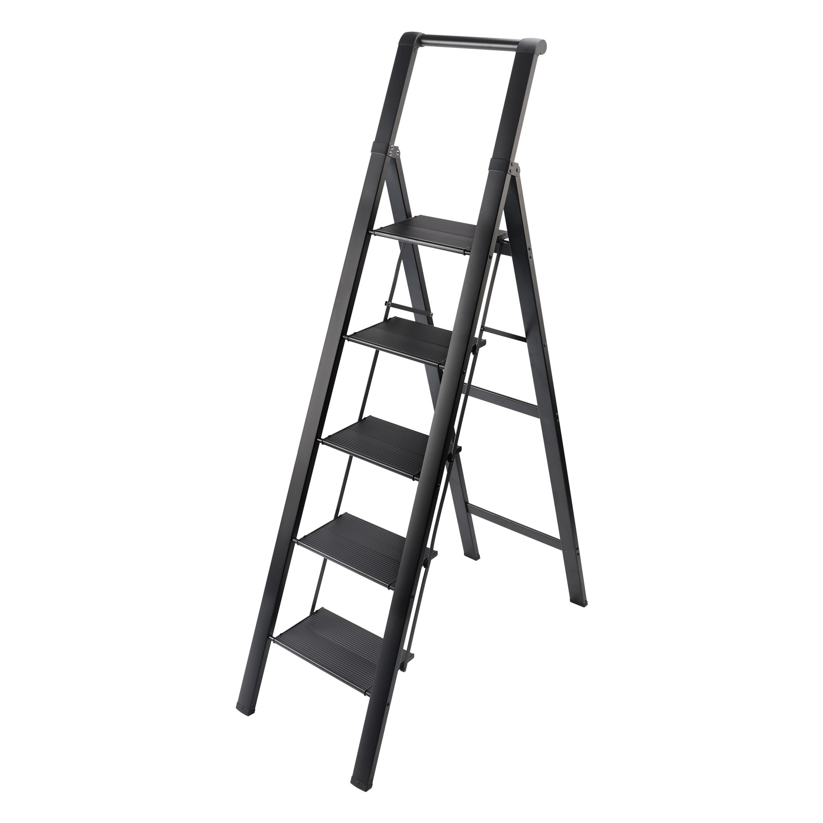 🪜5 Step Ladder, Foldable Step Stool, Aluminum Step Ladder with Anti-Slip Pedal