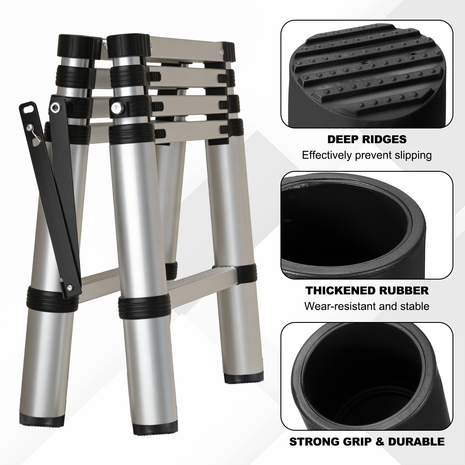 Ladder Non Slip Feet Mat (52.5mm ID) (2Pcs) Rubber Round Step Ladder Foot