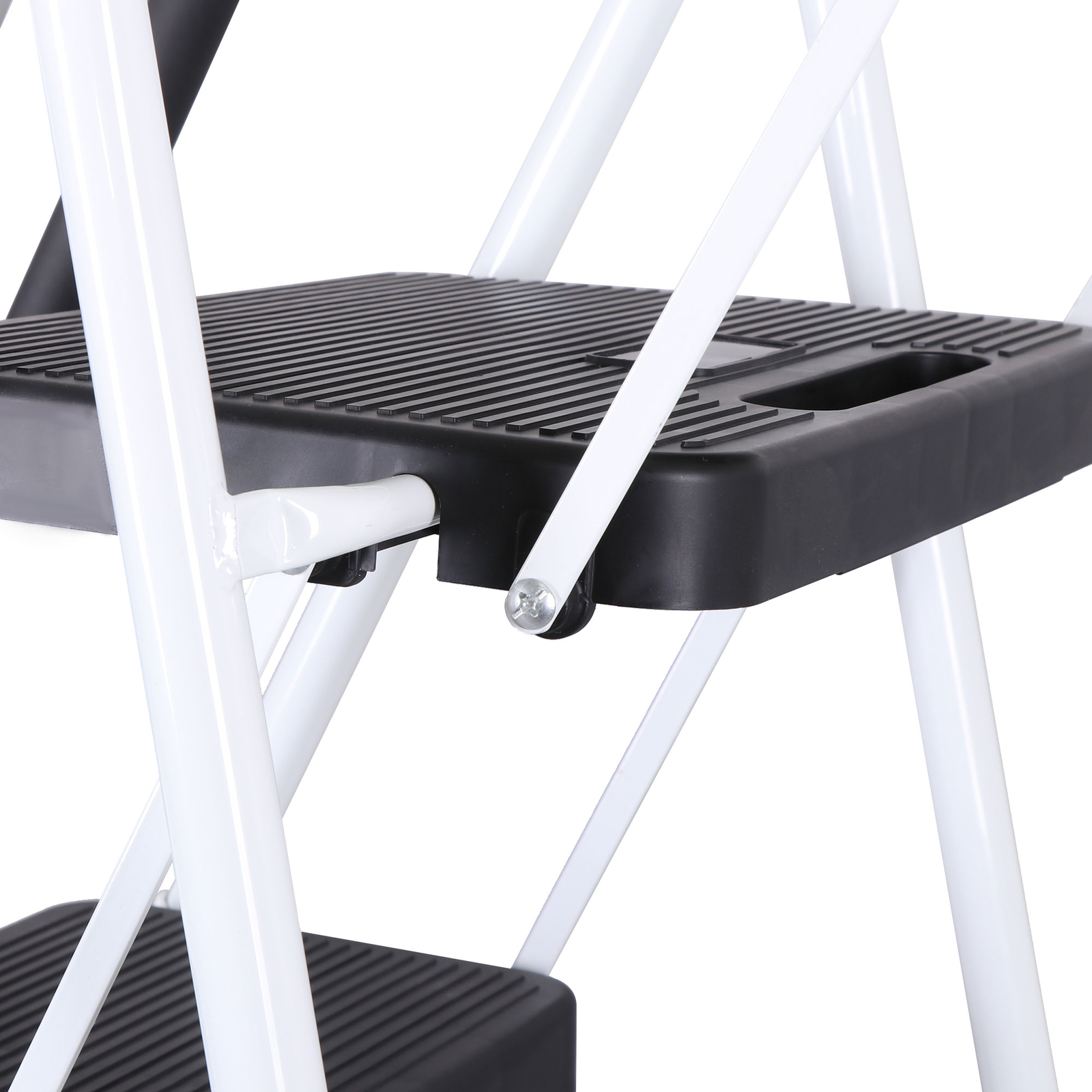 5-Step Ladder Folding Non-Slip for Kitchen/Closet/Garage Anti-Slip Pedal White