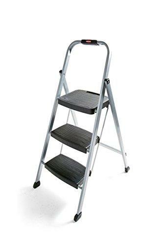 Rubbermaid RM-3W 3-Step Stool Ladder, Silver