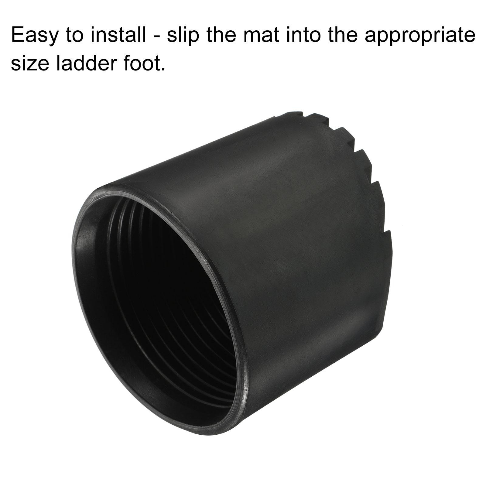 4Pcs 60mm ID Rubber Telescopic Ladder Non-Slip Feet Mat Pad Cover Cushion Black