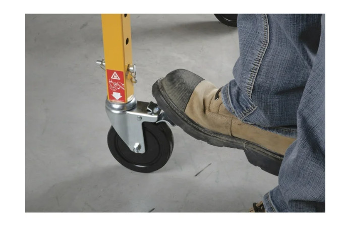 MetalTech 6 Foot Portable Jobsite Series Baker Scaffolding Locking Wheels Yellow