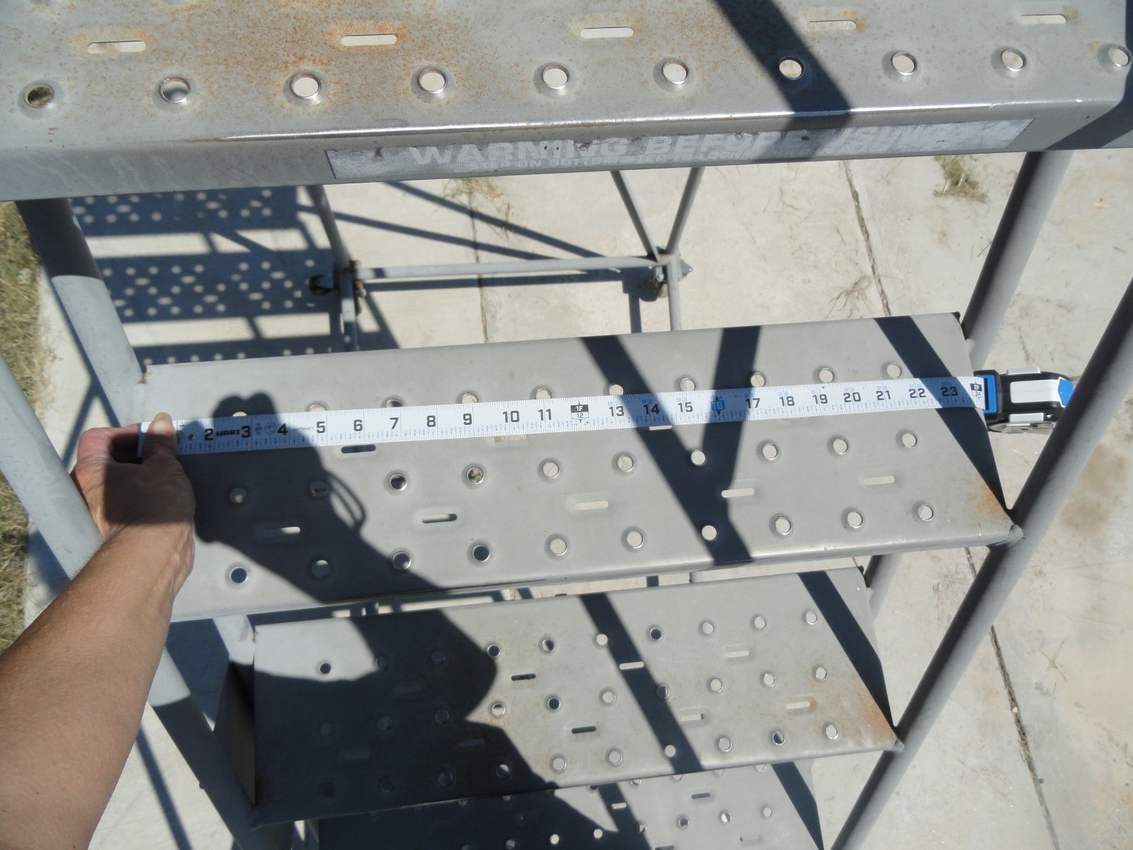8 Step Steel Rolling Ladder Top Step W/ Handrails & Lock Step 9’3″