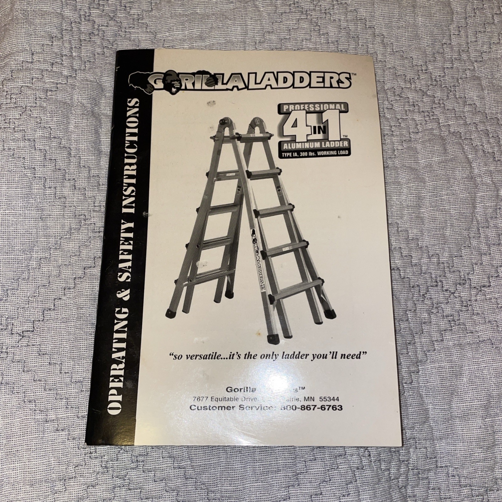 GORILLA LADDERS 4 in 1 Type IA, 300 Lb Operating & Safety Instructions