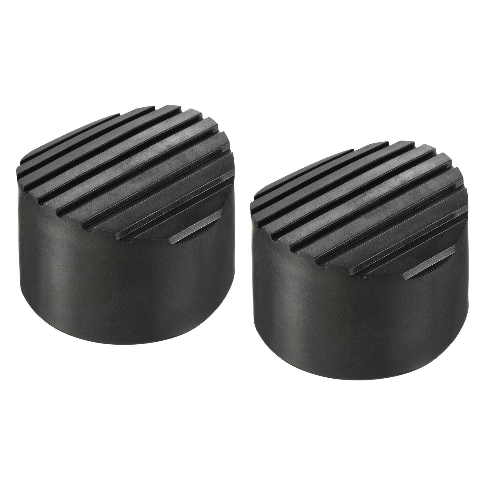 2Pcs 76mm ID Rubber Telescopic Ladder Non-Slip Feet Mat Pad Cover Cushion Black