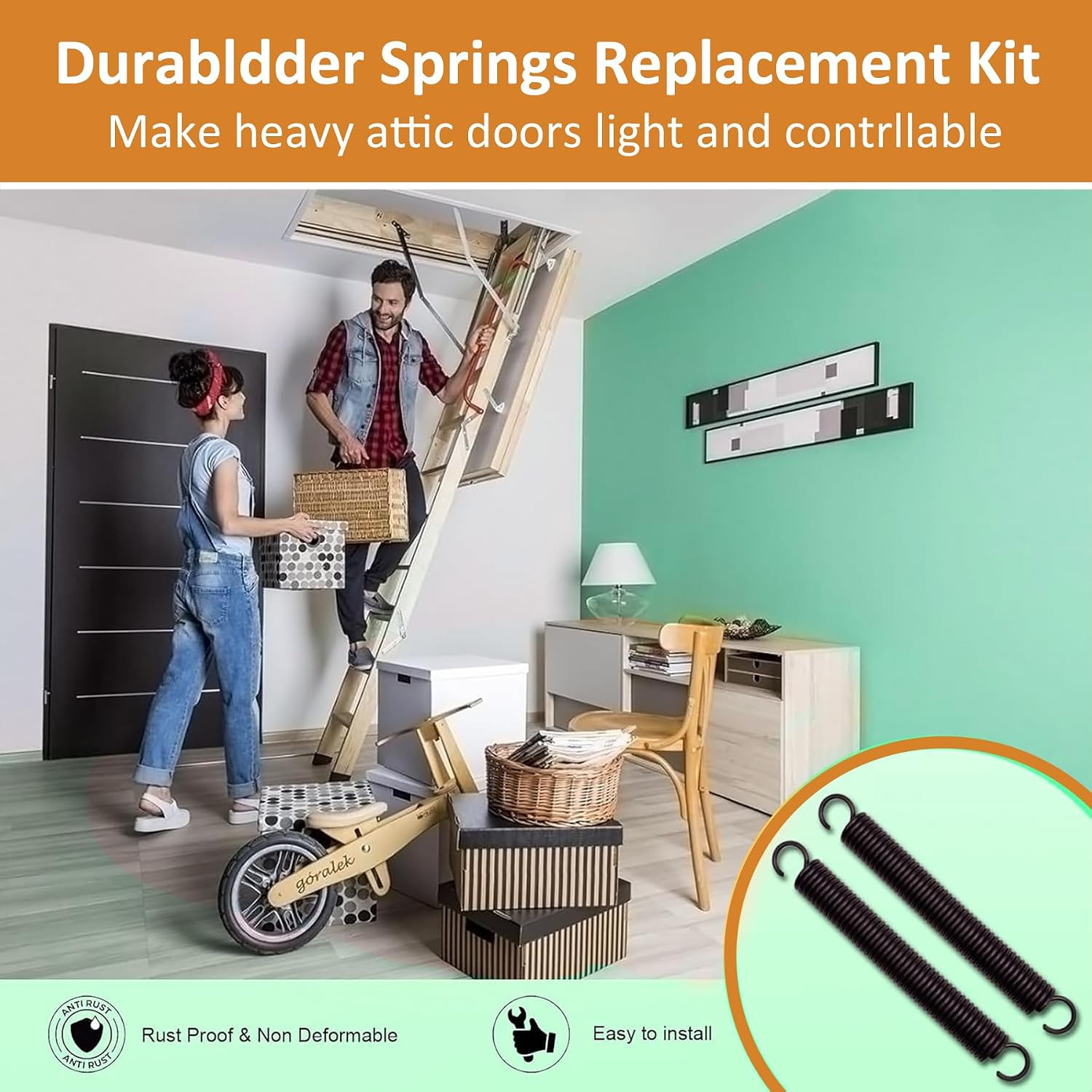 Replacement Attic Ladder Hinge Arm Kit for Werner Models | Mk 1-5, A2208, A2210,