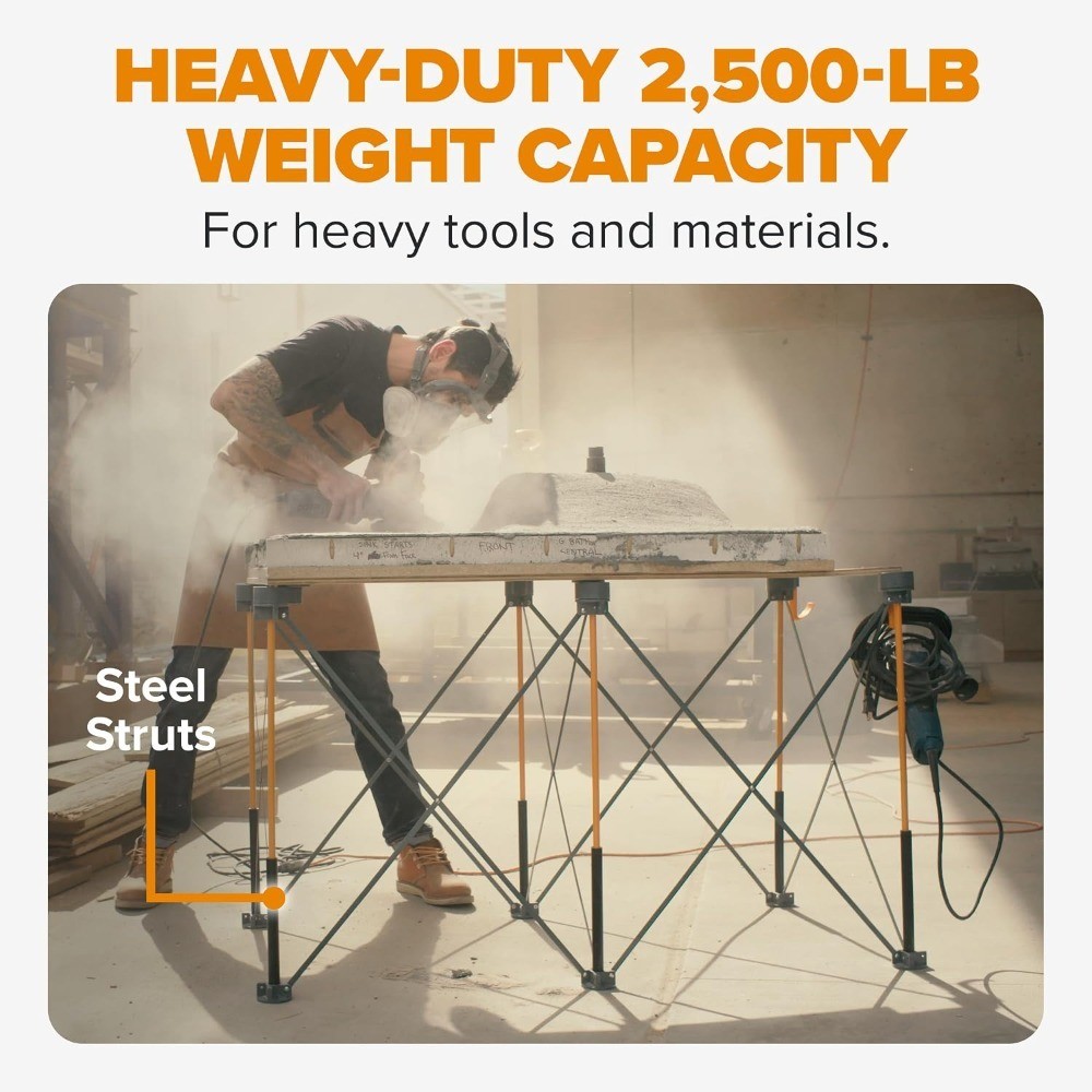 Folding Work Table Steel 1500 lb. Capacity Centipede 2 ft. L x 4 ft. W x 2.5 ft.
