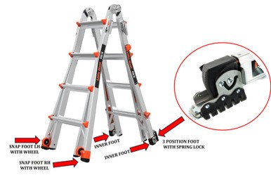 Little Giant Complete Feet Kit 31992 for Rex Articulated Ladder 12022-880