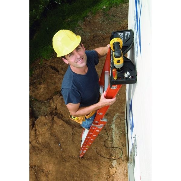 Louisville L-3022-24Pt 24 Ft Fiberglass Extension Ladder, 300 Lb Load Capacity