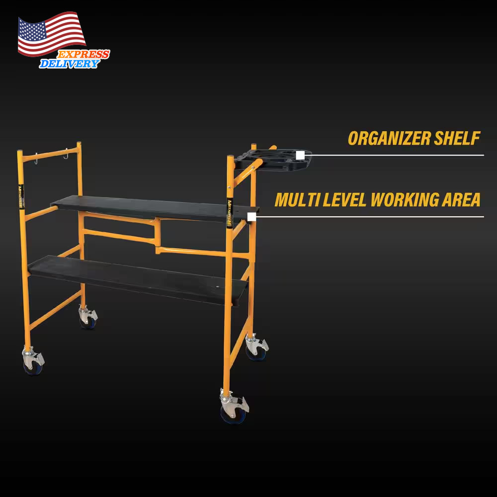 Jobsite Series Baker 4.1 Ft. H X 3.4 Ft. W Mini Scaffold Platform with Wheels US