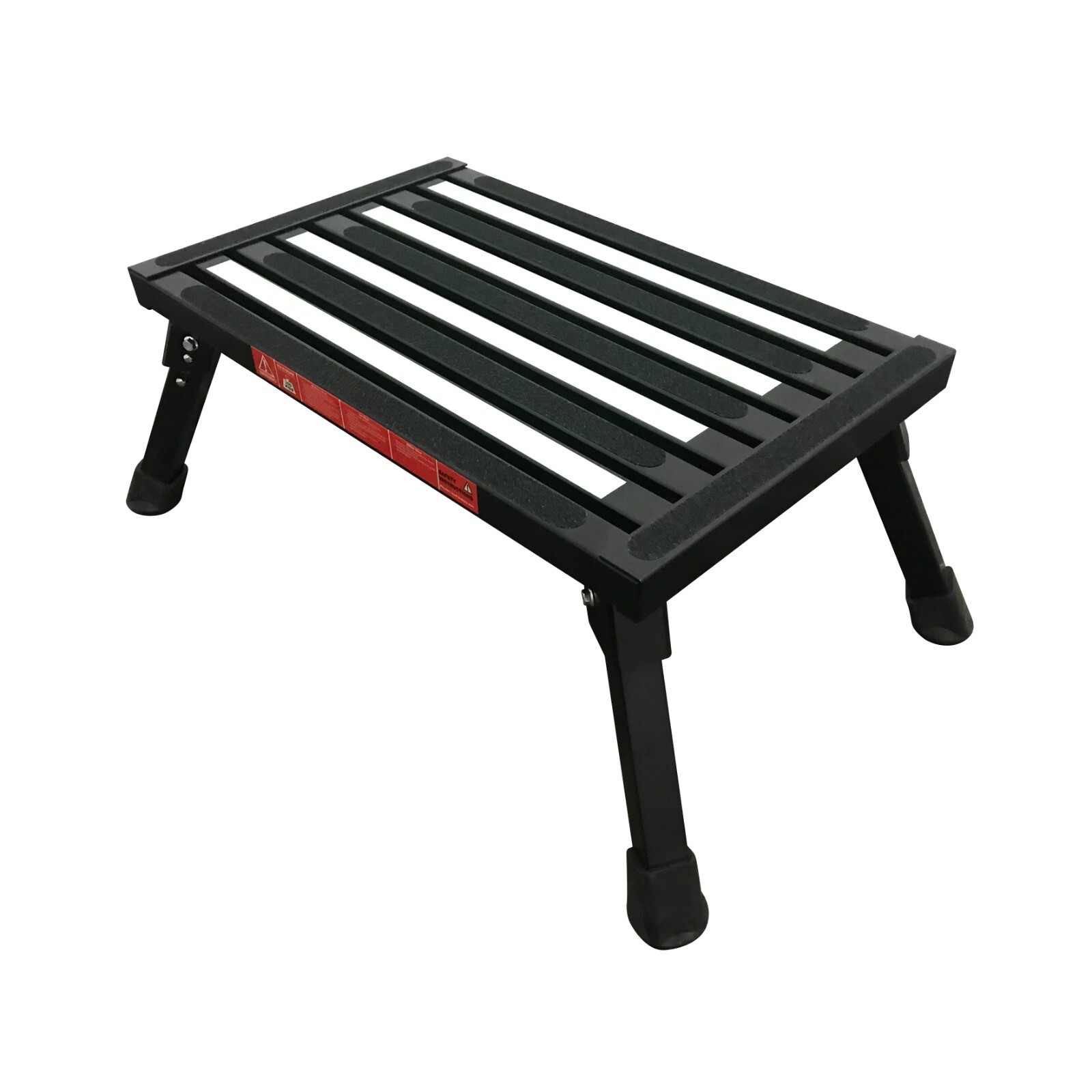 Caravan RV Lightweight Compact ILLUMINATING Folding Platform Step 22cm Black