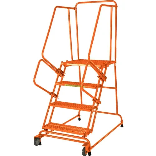 Ballymore 2 Step Steel Orange Tilt And Roll Ladder with Expanded Tread – TR-2-X-