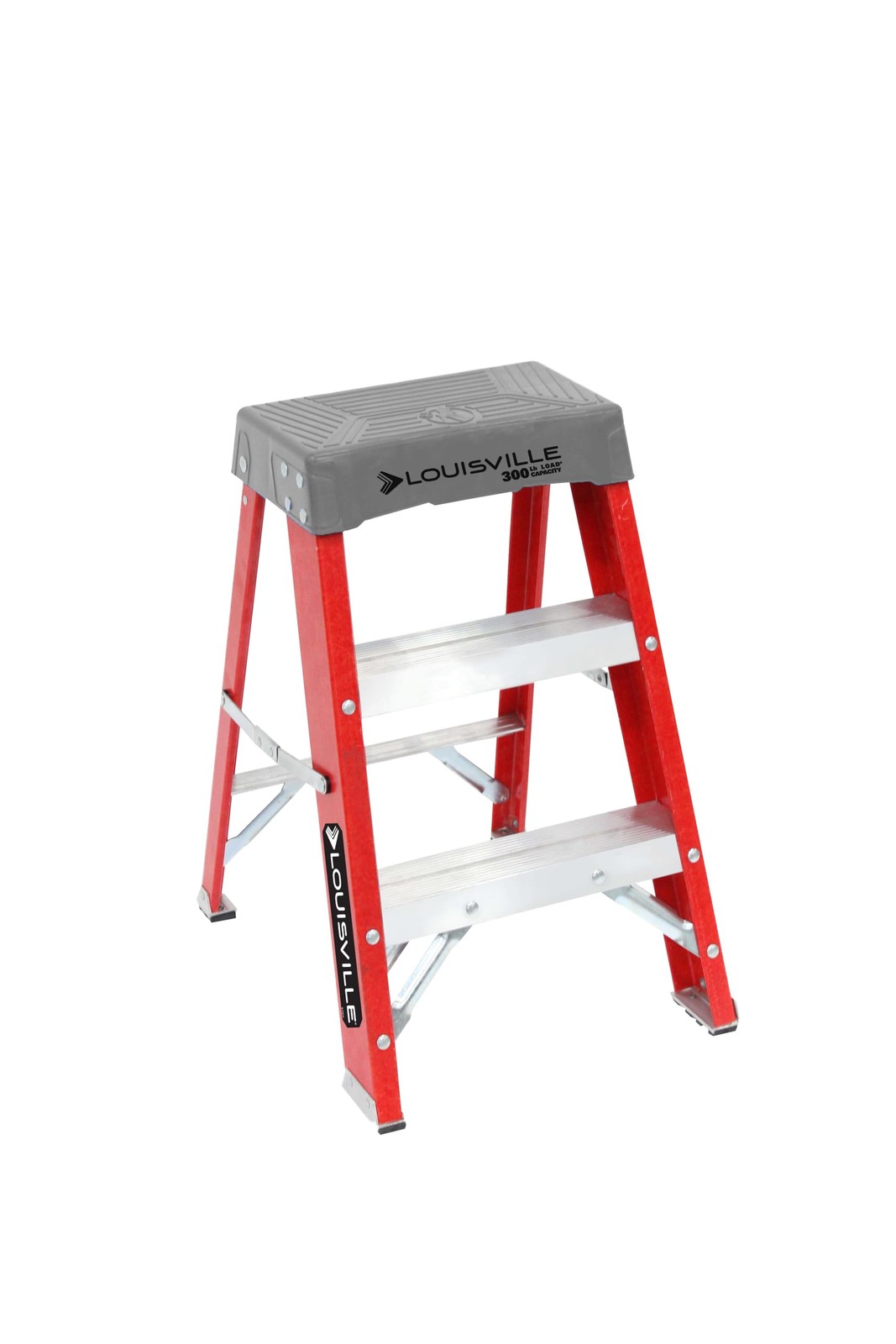 Louisville Ladder 2-Foot Fiberglass Step Stool Industrial, 2 feet, Orange