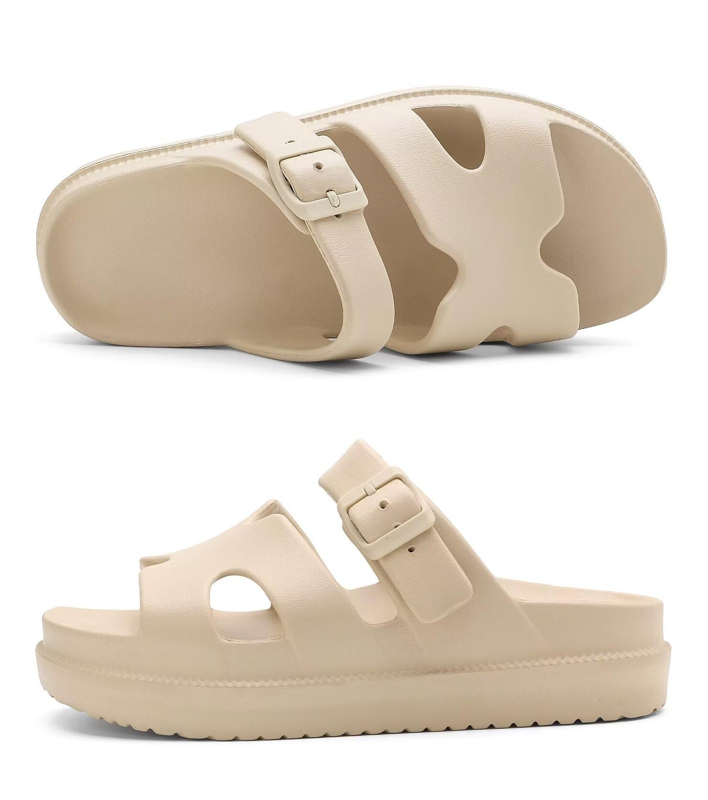 Haifago Womens H-Strap Platform Sandals Adjustable Eva Sandal Arch Support