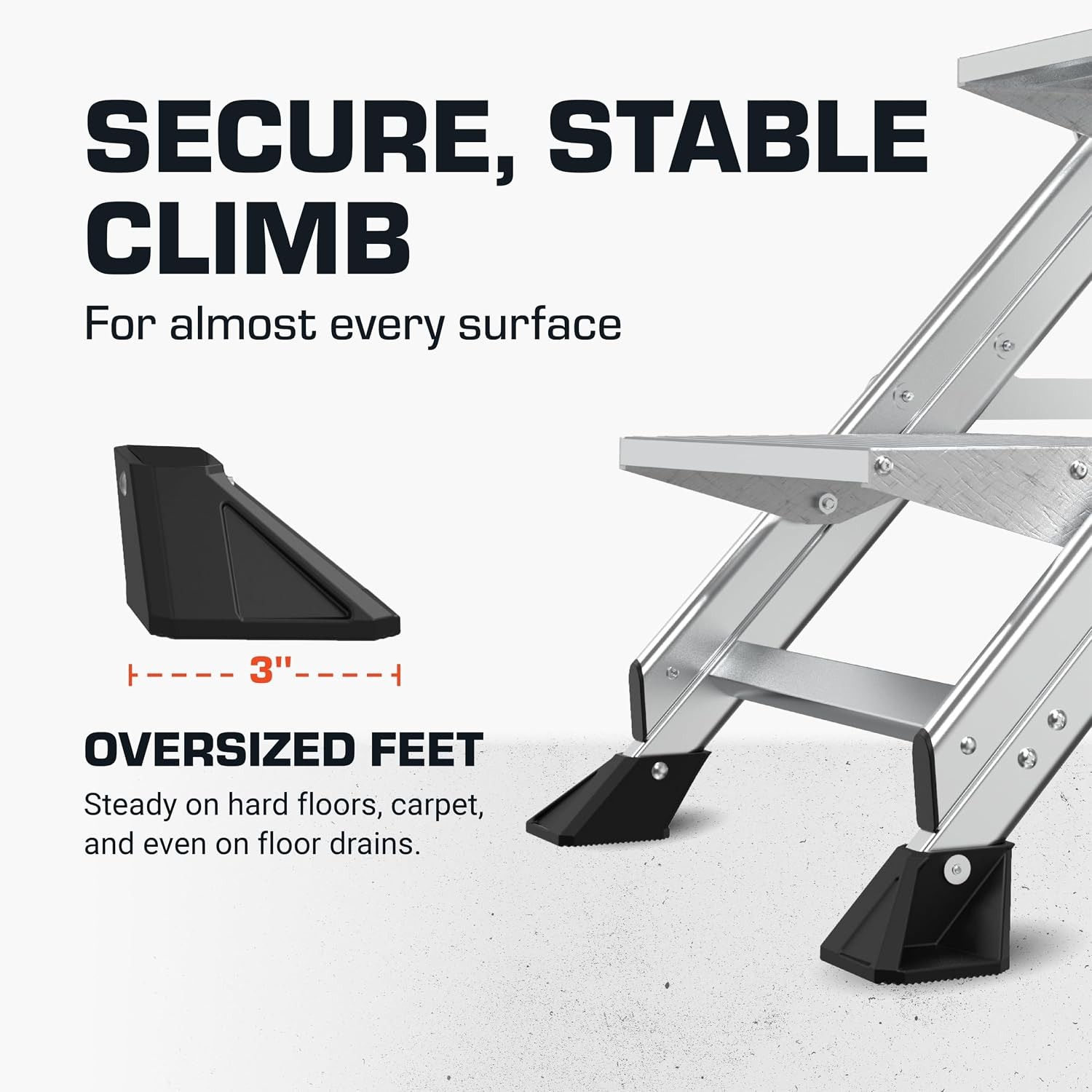 Little Giant Jumbo Step 2-Step Ladder 375lb Type 1AA Silver 11902