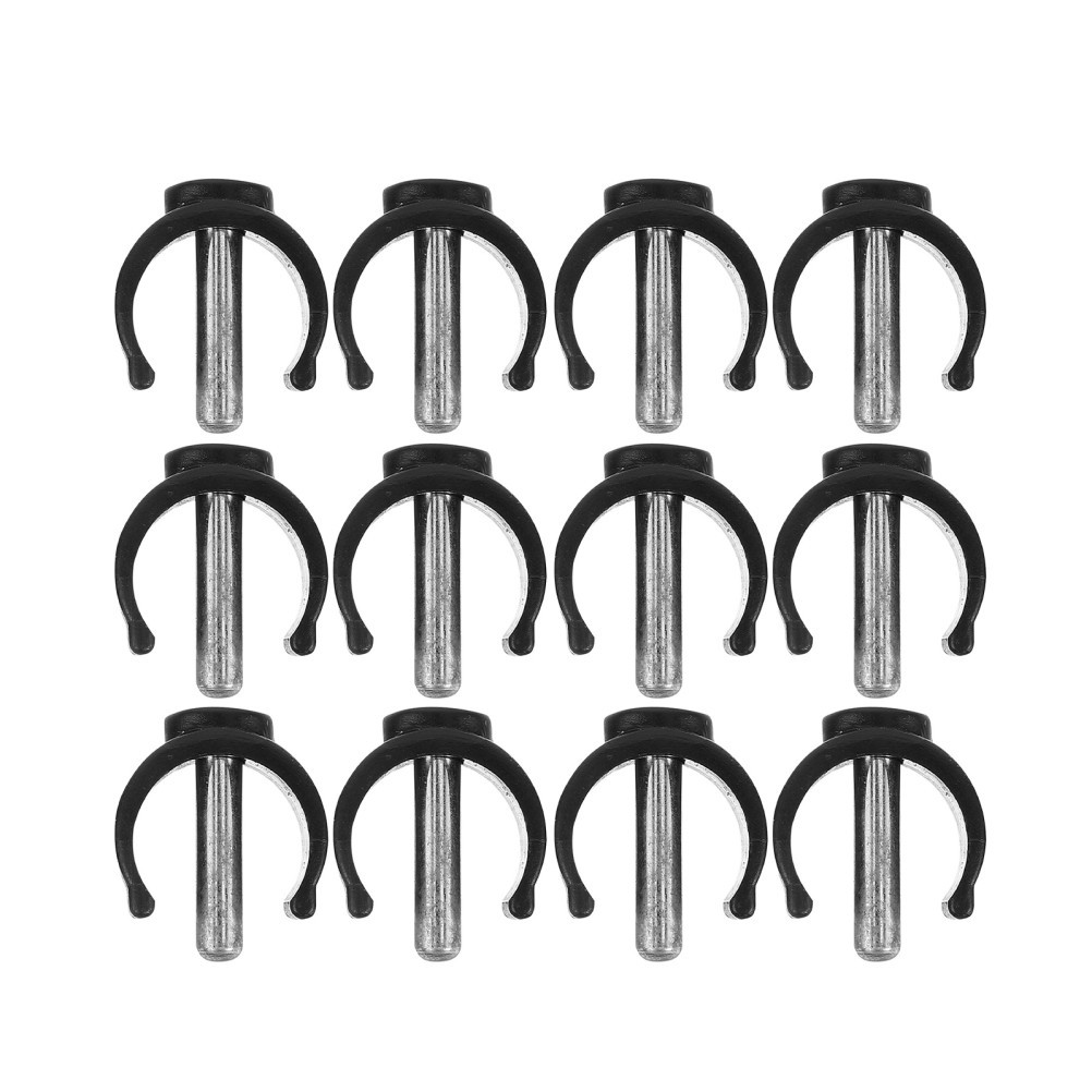 12Pcs Quick Install Black Metal C Clamps for Walking Cane Replacement and Repair