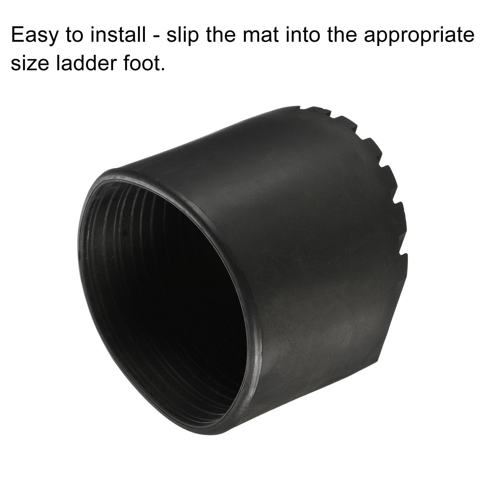 Non-slip foot stairs mat 68mm ID rubber round black 4pcs