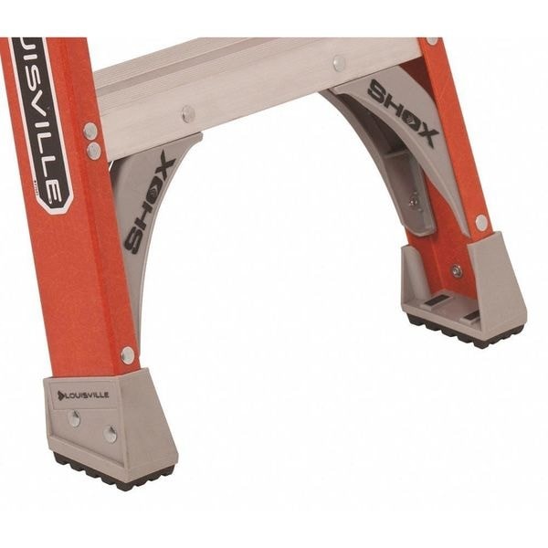 Louisville Fm1508 8 Ft Fiberglass Twin Stepladder, 300 Lb Capacity