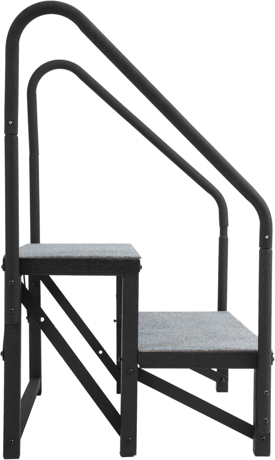 RV Stairs with Handrails 2 Steps Hot Tub Outdoor Stairs with Mats, Heavy Duty