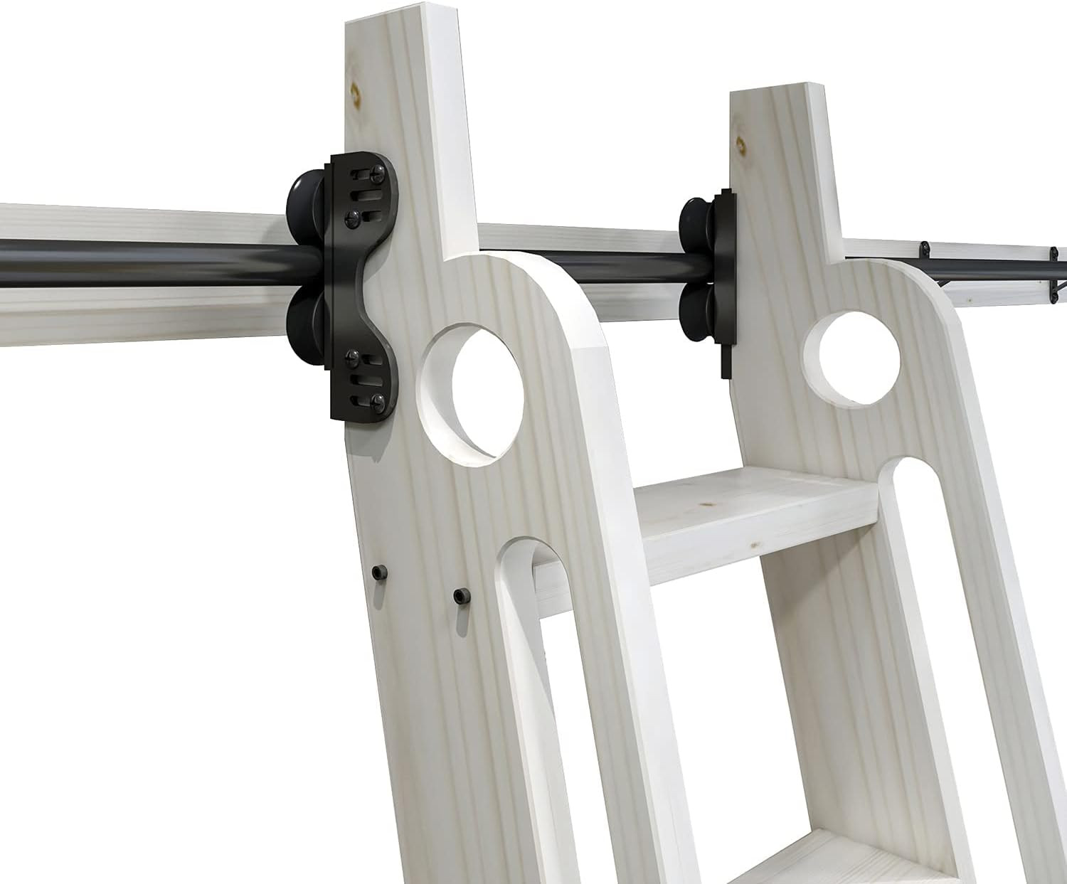 87″ Rolling Ladder with 8FT Stand for Easy Access and Mobility