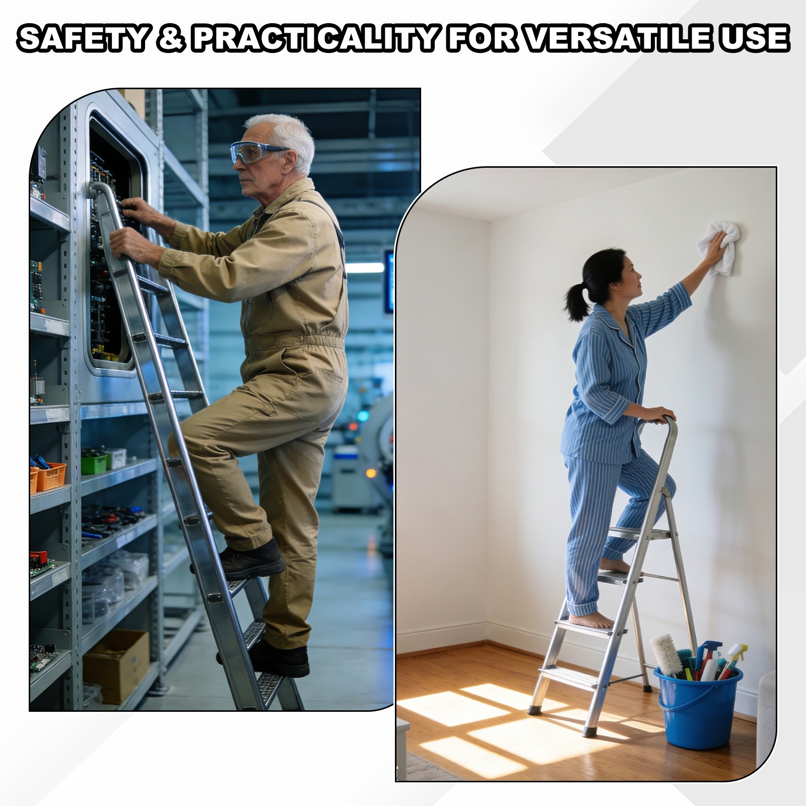 Ladder Non Slip Feet Mat (62×16.5mm) (2Pcs), Rubber Step Ladder Foot