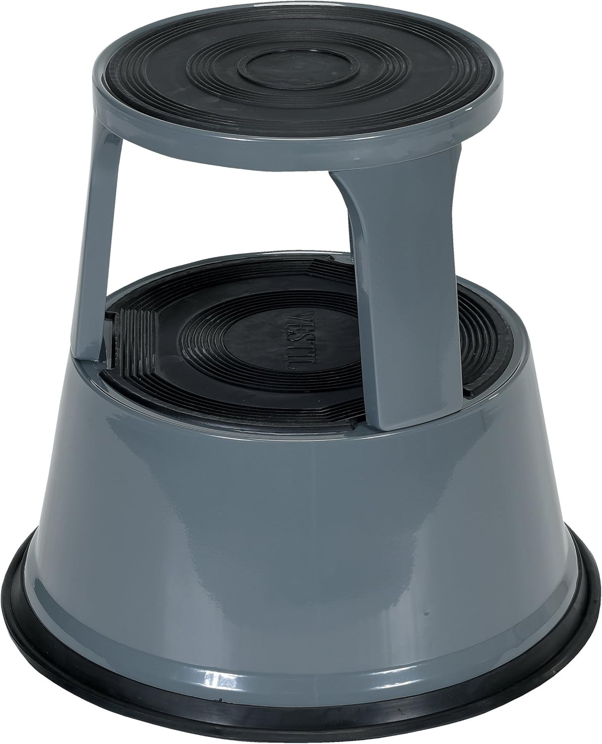 17″ Steel Rolling Step Stool – 500 lb Capacity – Durable Gray Finish