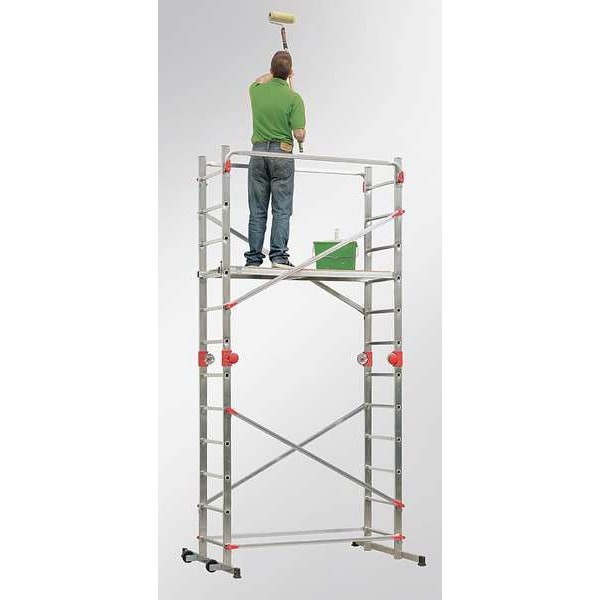 Hailo 9459-501 Portable Scaffold, Aluminum, 396 Lb Load Capacity, 7 Ft 6 In