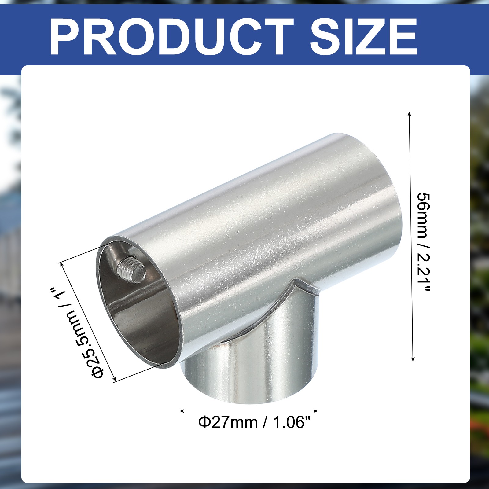 1″ 3 Way Pipe Clamp Connector 2Pack T Shape Chain Fence Clamps Silver