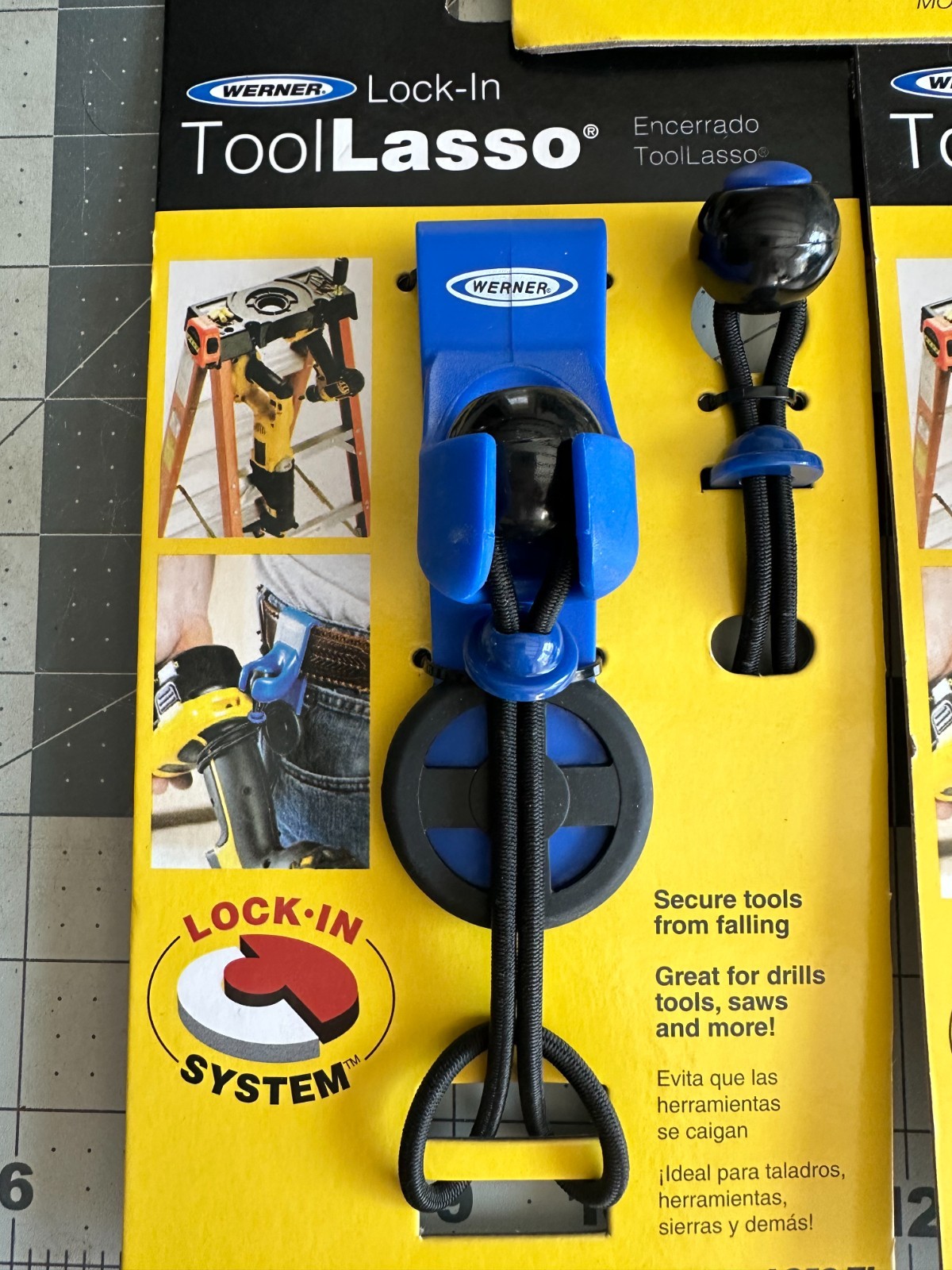 3-pack lot Werner AC58-TL Lock-In Ladder Tool Drill Lasso W/ Belt Clip AC58-TL
