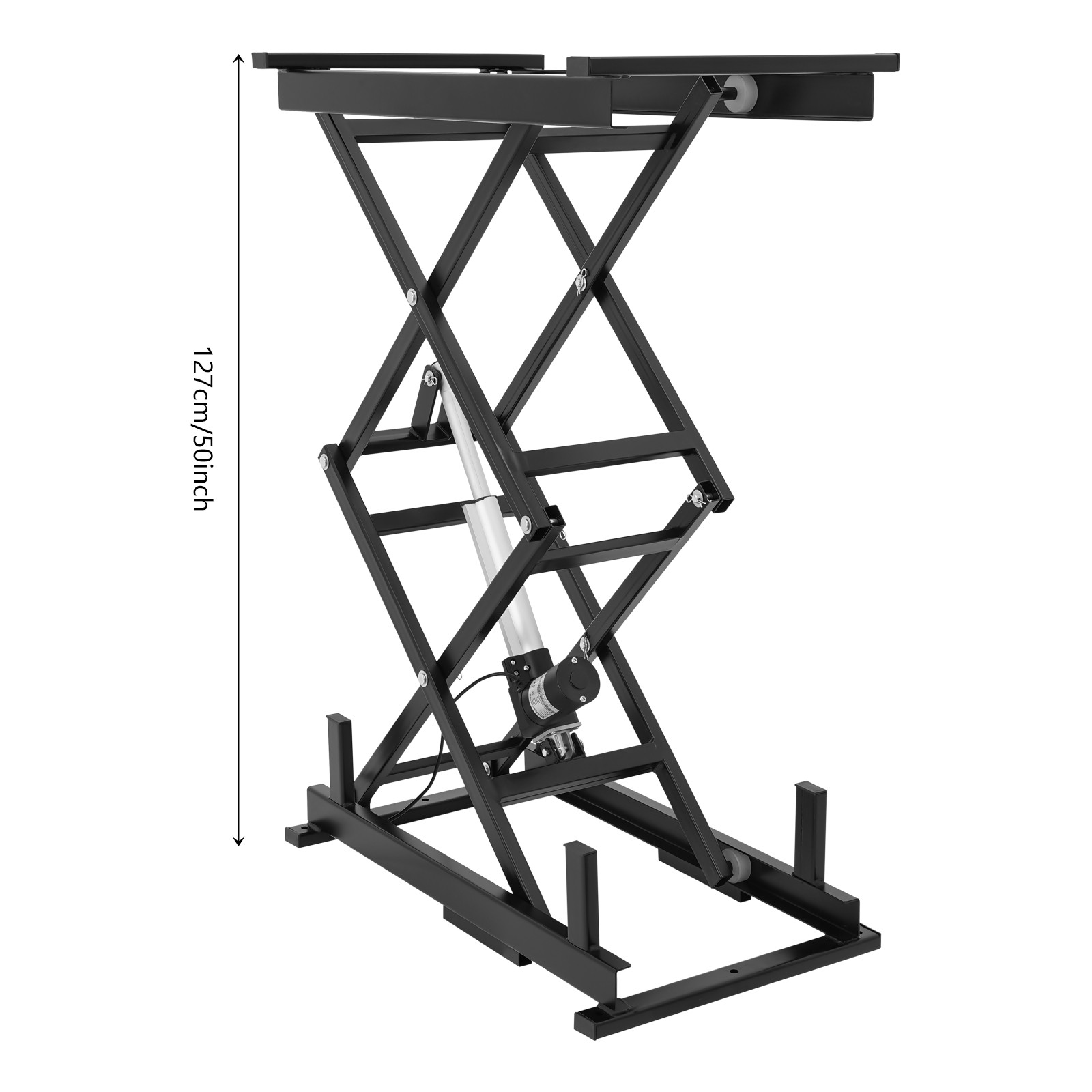 Electric Scissor Lift Table Hydraulic 140lbs Capacity Adjustable Height Foldable