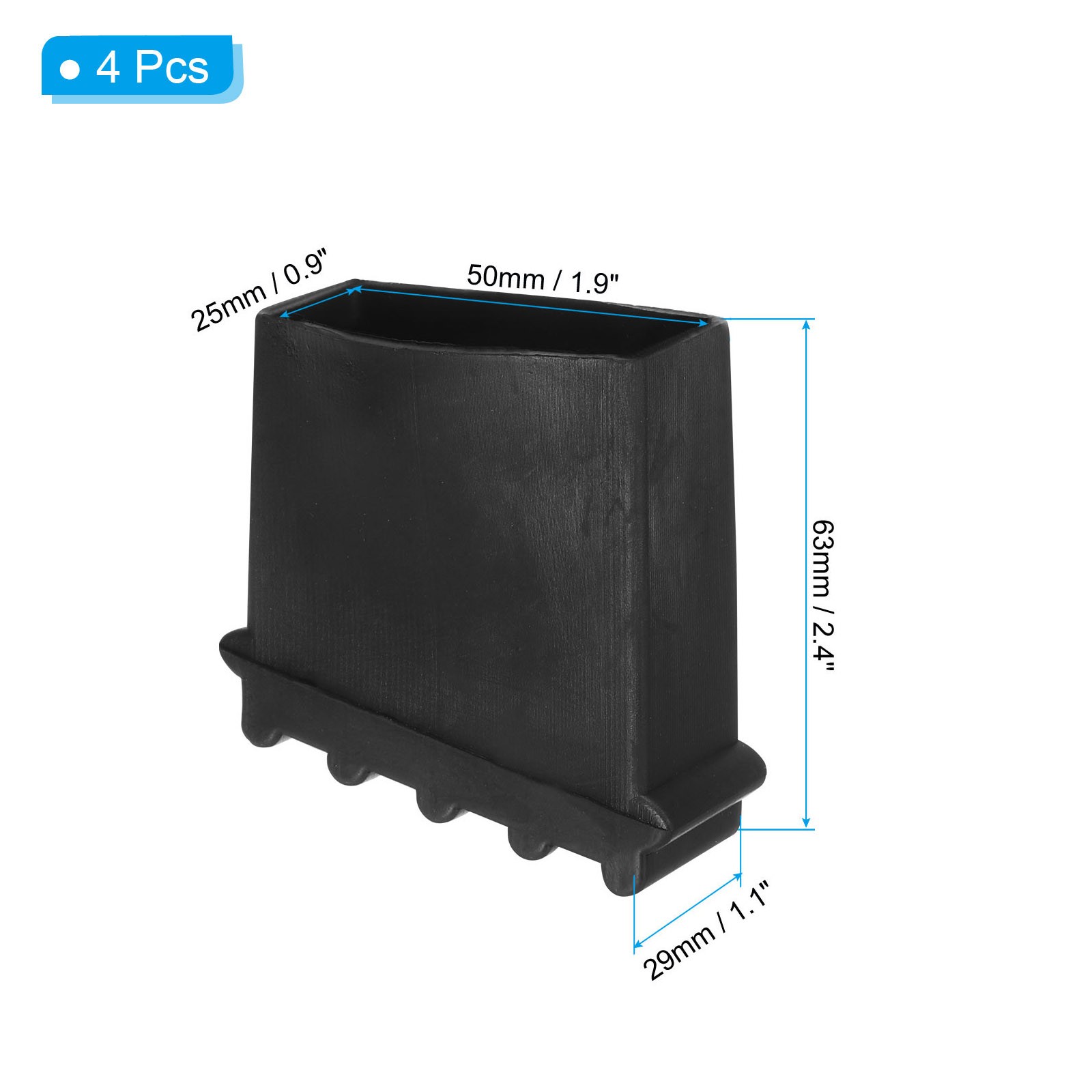4 Pack Non-Slip Rubber Cap for Step Ladder Feet Protection