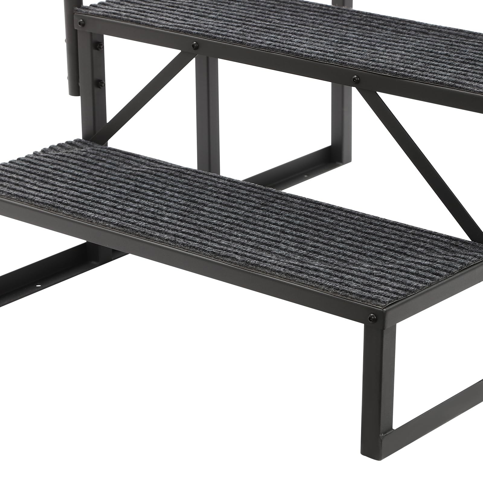 Heavy Duty 3 Step RV Steps with 2 Handrails Portable Hot Tub 450lbs Non-Slip Mat