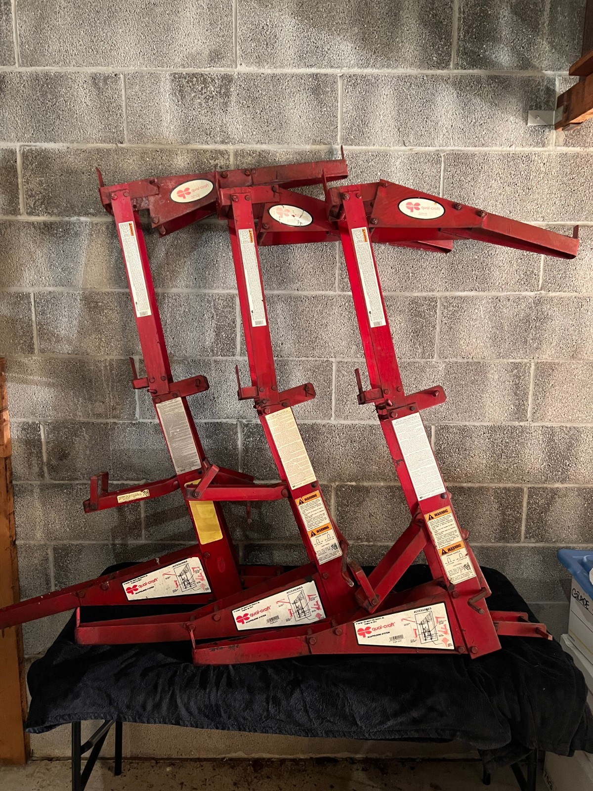 Qual-Craft Pump Jack Scaffold System 3 Jacks + 3 Braces + 3 Post Sockets USA (8