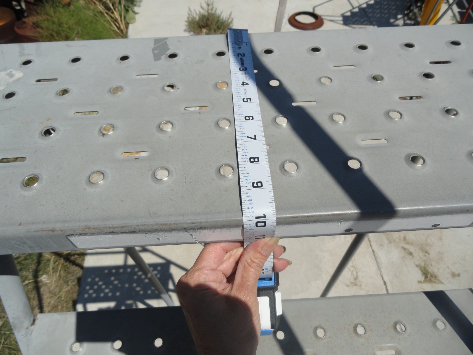 8 Step Steel Rolling Ladder Top Step W/ Handrails & Lock Step 9’3″