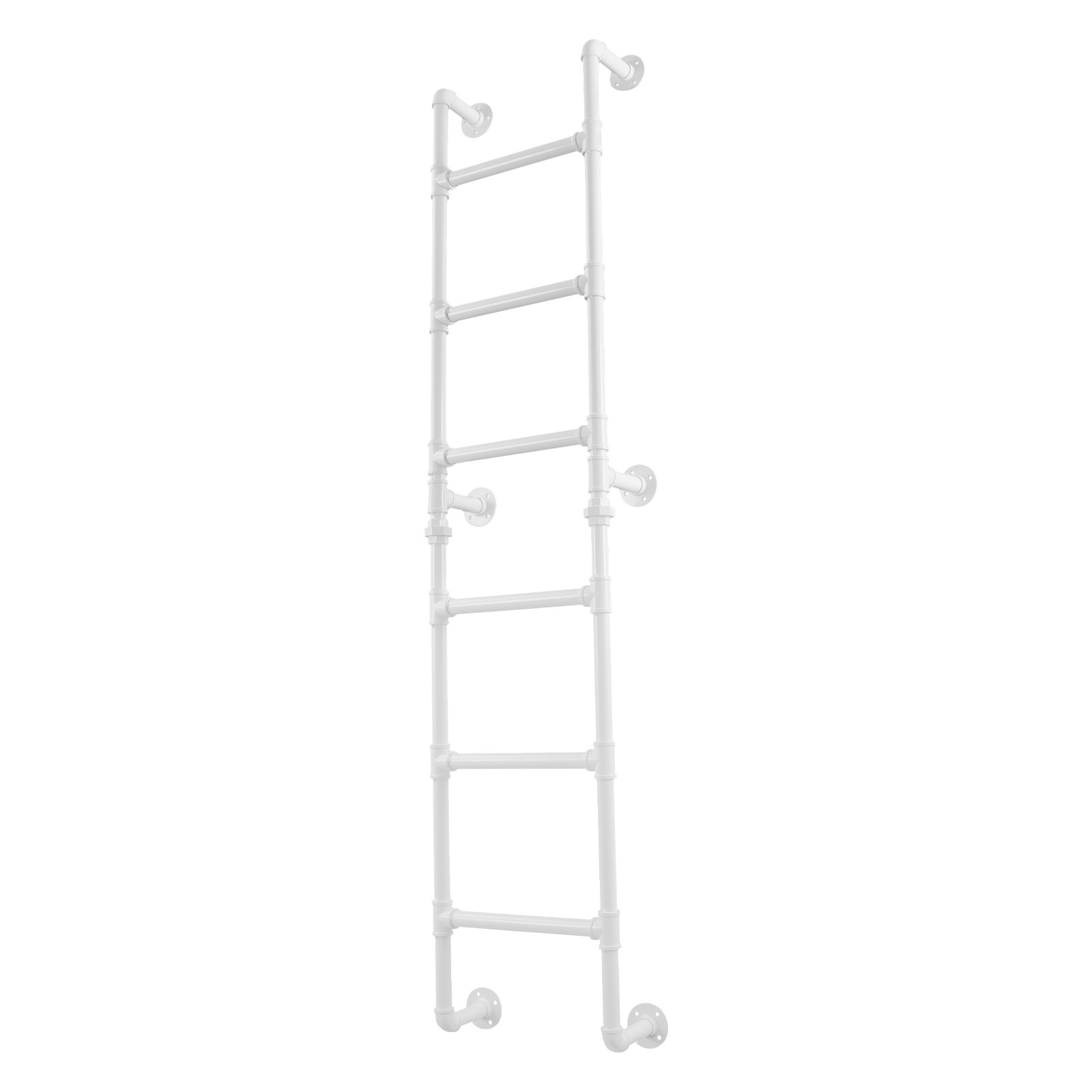 6-Rung Wall Mounted Step Ladder Heavy-Duty Wall-Mounted Stairs Basement Window