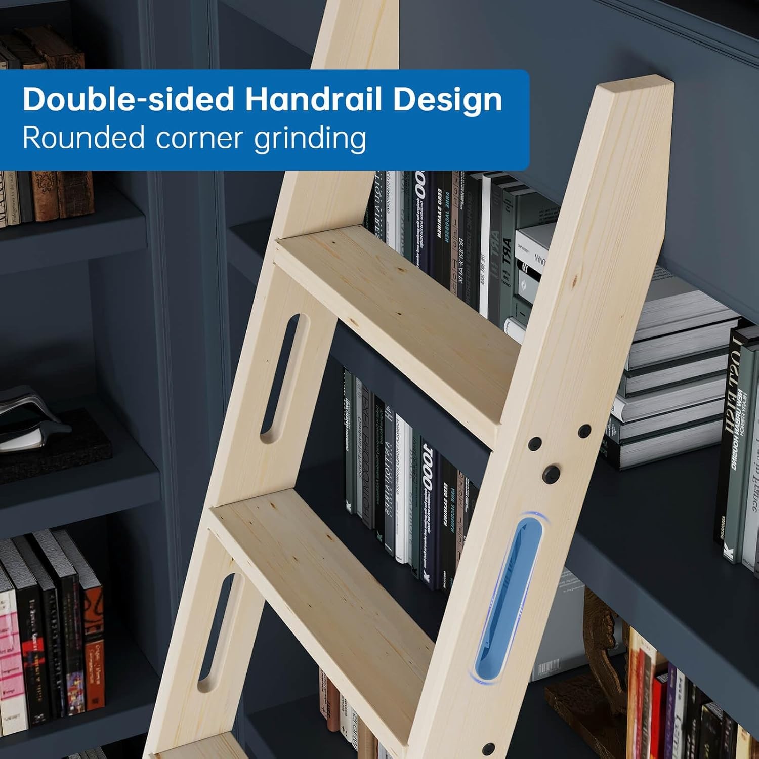 8FT Wooden Step Ladder with Handrail – Multi-Use for Home & Workshop