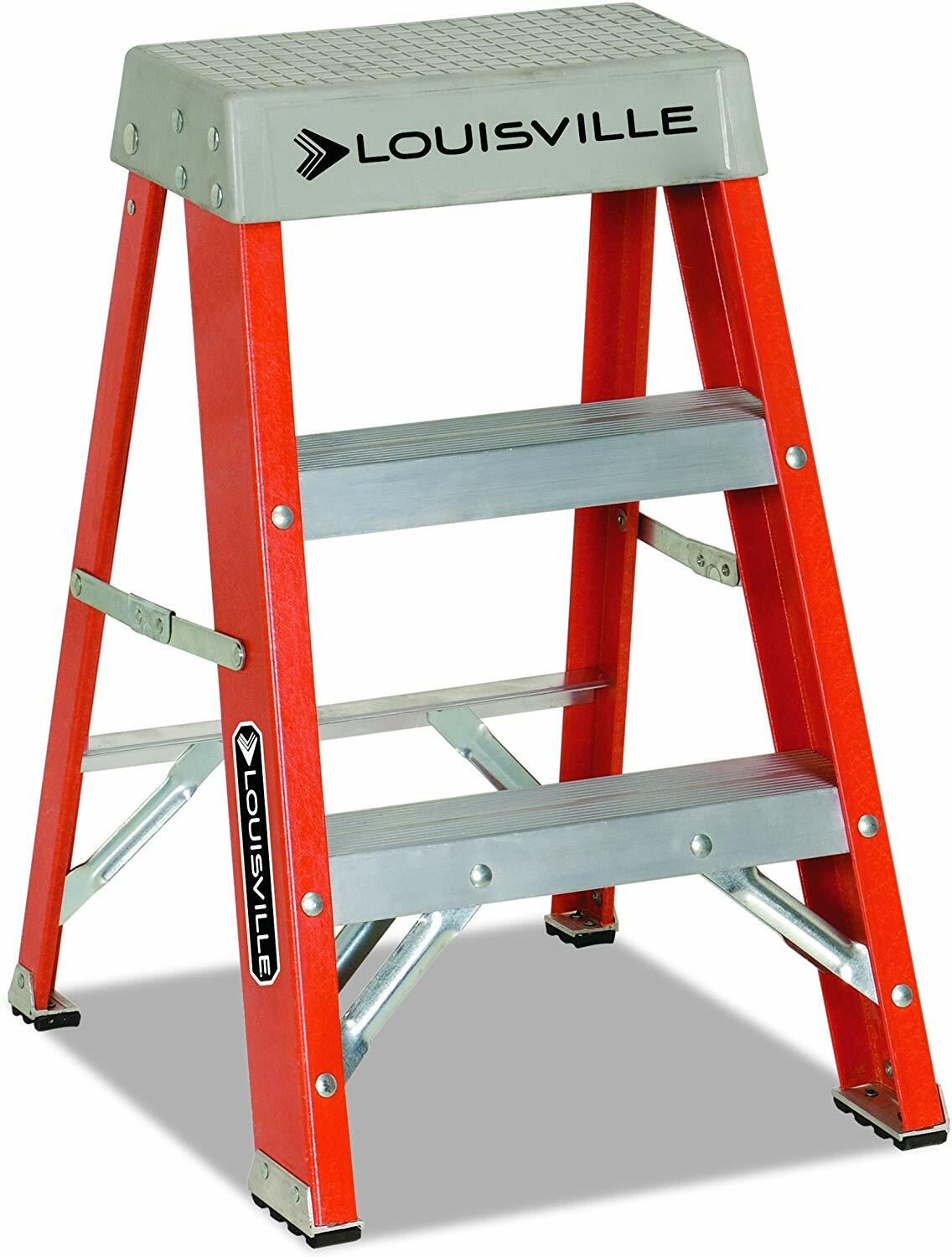 Fiberglass Step Ladder Heavy Duty Painting Working Step Stool Remodel Reaching