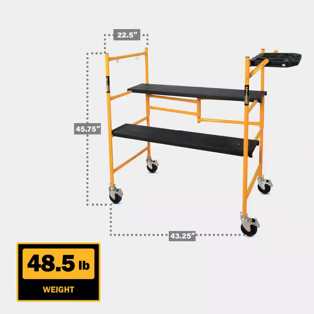 Jobsite Series Baker 4.1 Ft. H X 3.4 Ft. W X 1.8 Ft. D Mini Scaffold Platform wi