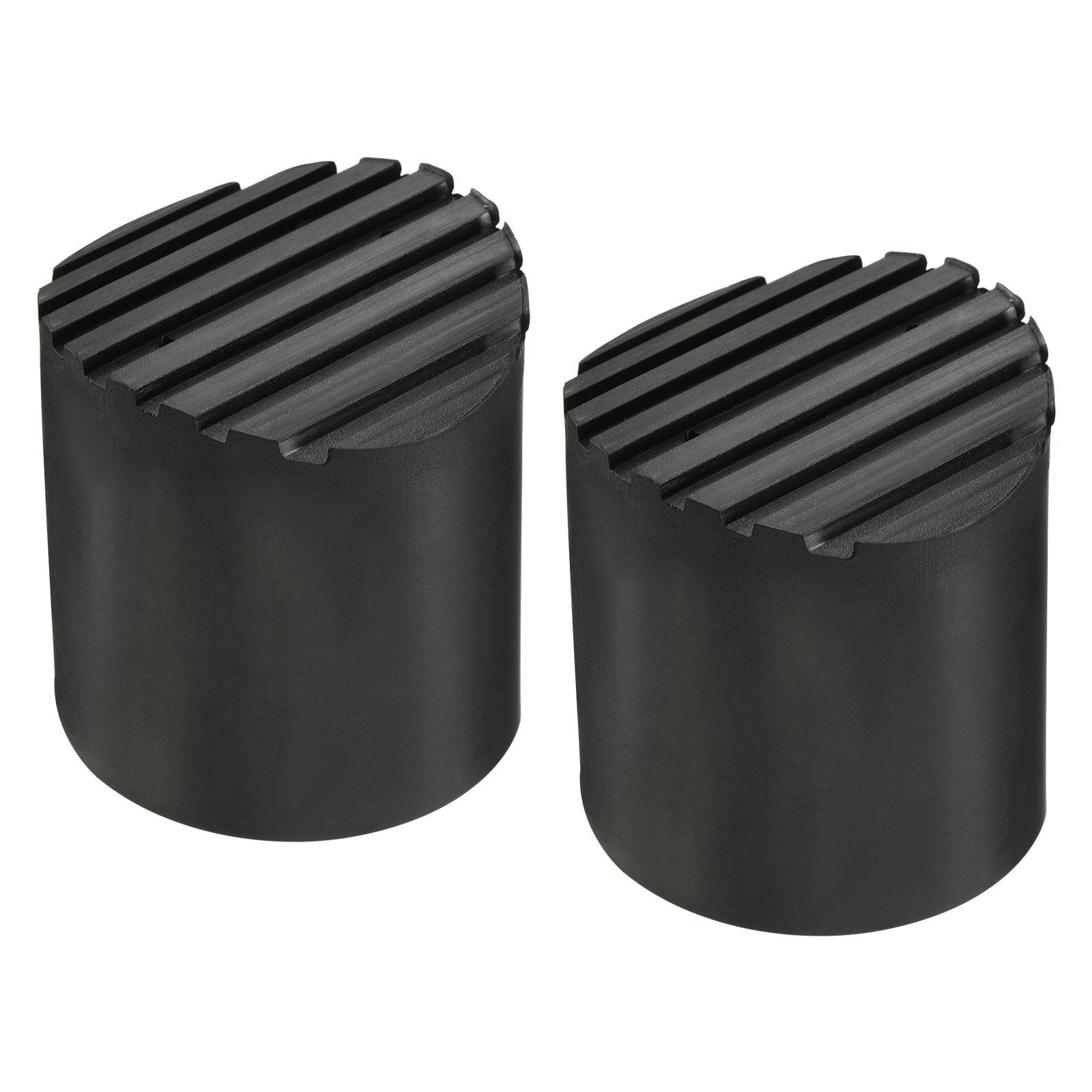 2Pcs 48mm ID Rubber Telescopic Ladder Non-Slip Feet Mat Pad Cover Cushion Black